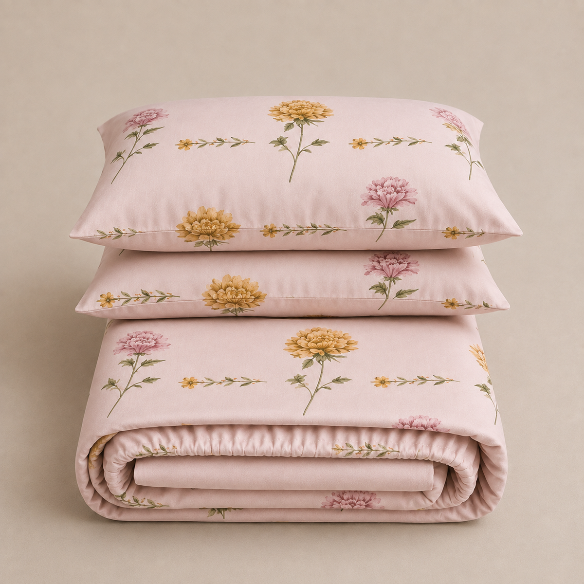 Glace Cotton Elastic Fitted Printed King Size Double Bed Bedsheet with 2 Pillow Covers Fits Up to 10 inches Mattress (Copy) (Copy)